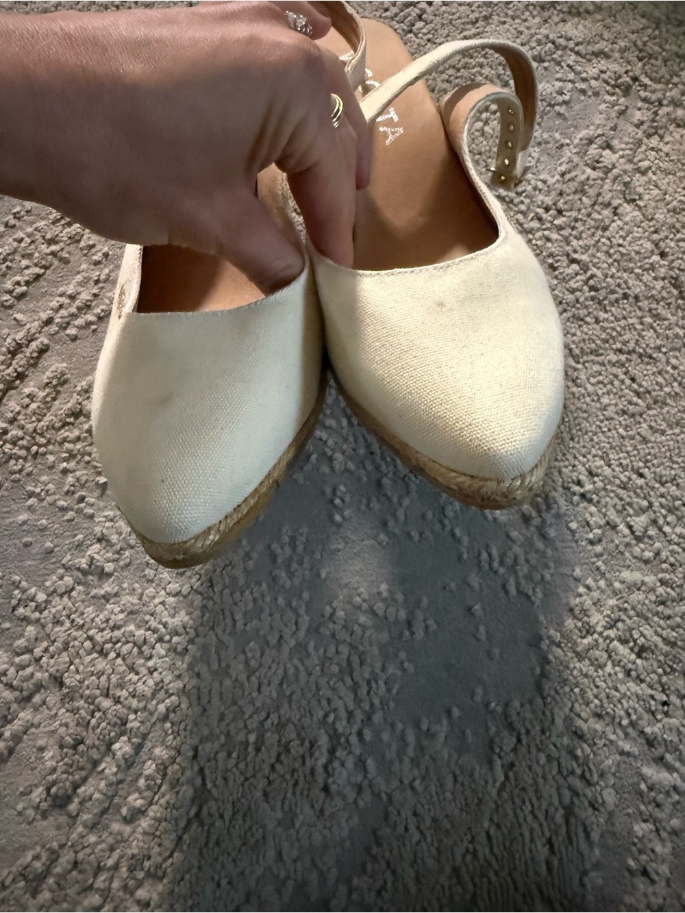 Viscata Palomera Canvas Espadrille Wedges beige slingback cotton Spain 41 / 10 - Picture 6 of 15